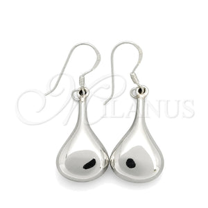 Arete Colgante 02.395.0018 Plata Rodinada, Diseño de Gota, Pulido, Tono Plateado