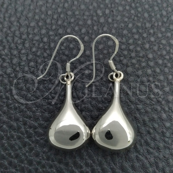 Arete Colgante 02.395.0018 Plata Rodinada, Diseño de Gota, Pulido, Tono Plateado