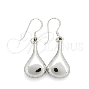 Arete Colgante 02.395.0018 Plata Rodinada, Diseño de Gota, Pulido, Tono Plateado