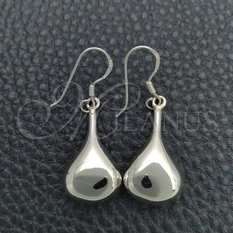 Arete Colgante 02.395.0018 Plata Rodinada, Diseño de Gota, Pulido, Tono Plateado