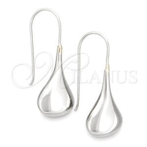 Arete Colgante 02.395.0019 Plata Rodinada, Diseño de Gota, Pulido, Tono Plateado