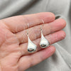 Arete Colgante 02.395.0020 Plata Rodinada, Diseño de Gota, Pulido, Tono Plateado