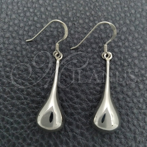Arete Colgante 02.395.0020 Plata Rodinada, Diseño de Gota, Pulido, Tono Plateado