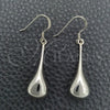 Arete Colgante 02.395.0020 Plata Rodinada, Diseño de Gota, Pulido, Tono Plateado