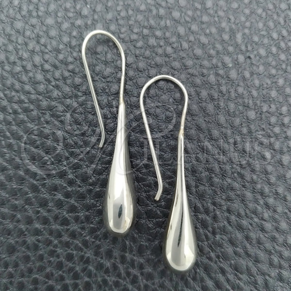 Arete Colgante 02.395.0021 Plata Rodinada, Diseño de Gota, Pulido, Tono Plateado