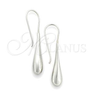 Arete Colgante 02.395.0021 Plata Rodinada, Diseño de Gota, Pulido, Tono Plateado