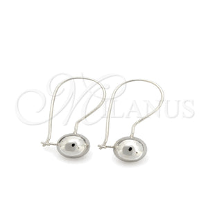 Arete Colgante 02.395.0023 Plata Rodinada, Diseño de Bola, Pulido, Tono Plateado