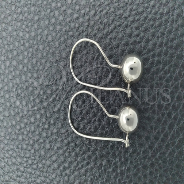 Arete Colgante 02.395.0023 Plata Rodinada, Diseño de Bola, Pulido, Tono Plateado