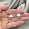 Arete Colgante 02.395.0026 Plata Rodinada, Diseño de Bola, Pulido, Tono Plateado