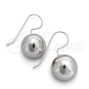 Arete Colgante 02.395.0026 Plata Rodinada, Diseño de Bola, Pulido, Tono Plateado