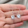 Arete Colgante 02.396.0003 Plata Rodinada, Diseño de Corazón, con Zirconia Cubica Blanca, Pulido, Tono Plateado