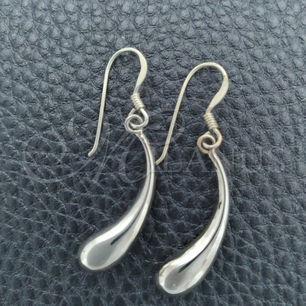 Arete Colgante 02.396.0005 Plata Rodinada, Diseño de Hueco y Gota, Pulido, Tono Plateado