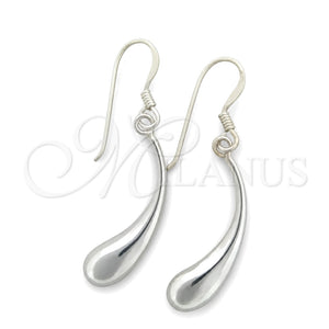Arete Colgante 02.396.0005 Plata Rodinada, Diseño de Hueco y Gota, Pulido, Tono Plateado