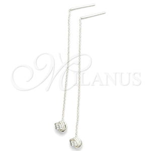 Arete Violador 02.397.0025 Plata Rodinada, Diseño de Nudo, Pulido, Tono Plateado