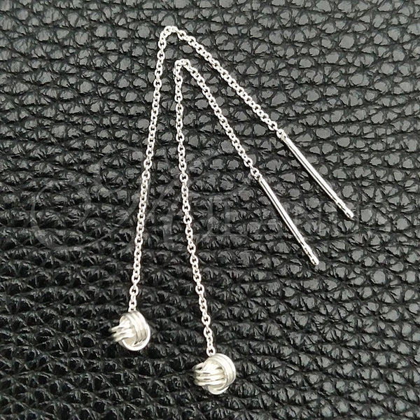 Arete Violador 02.397.0026 Plata Rodinada, Diseño de Nudo, Pulido, Tono Plateado
