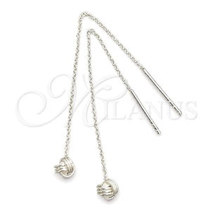 Arete Violador 02.397.0026 Plata Rodinada, Diseño de Nudo, Pulido, Tono Plateado