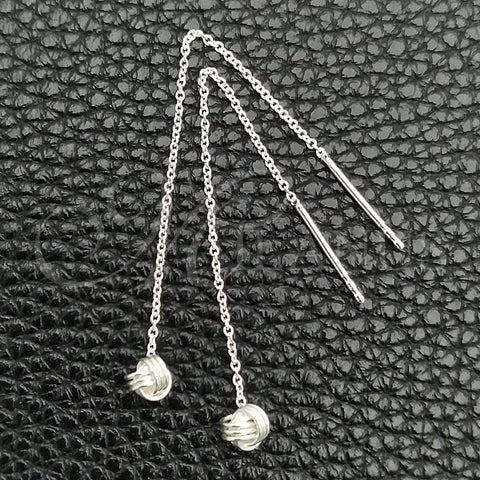 Arete Violador 02.397.0026 Plata Rodinada, Diseño de Nudo, Pulido, Tono Plateado