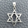 Dije Religioso 05.396.0009 Plata Rodinada, Diseño de Judaica y Estrella de Davi, Pulido, Tono Plateado