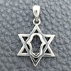 Dije Religioso 05.396.0009 Plata Rodinada, Diseño de Estrella de Davi, Pulido, Tono Plateado