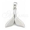 Dije Elegante 05.396.0010 Plata Rodinada, Diseño de Pescado, Pulido, Tono Plateado