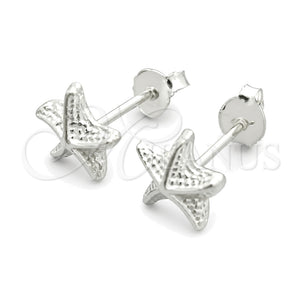 Arete Dormilona 02.397.0031 Plata Rodinada, Diseño de Estrella, Pulido, Tono Plateado