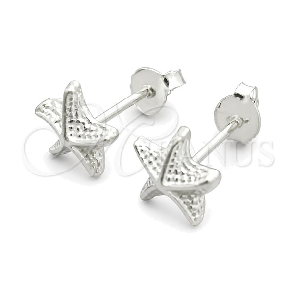 Arete Dormilona 02.397.0031 Plata Rodinada, Diseño de Estrella, Pulido, Tono Plateado