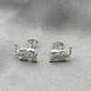 Arete Dormilona 02.397.0034 Plata Rodinada, Diseño de Elefante, Pulido, Tono Plateado