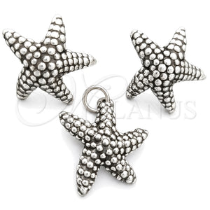 Juego de Arete y Dije de Adulto 10.395.0001 Plata Rodinada, Diseño de Estrella, Pulido, Tono Plateado