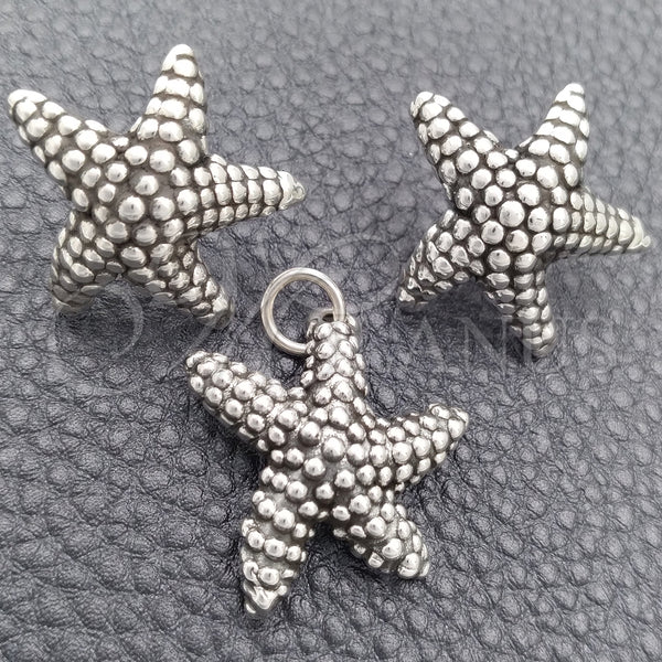 Juego de Arete y Dije de Adulto 10.395.0001 Plata Rodinada, Diseño de Estrella, Pulido, Tono Plateado