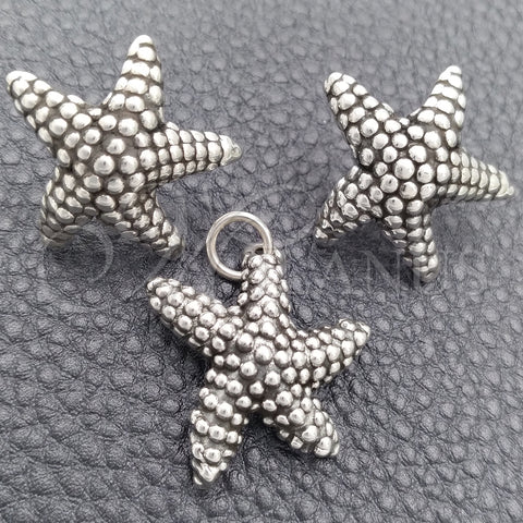 Juego de Arete y Dije de Adulto 10.395.0001 Plata Rodinada, Diseño de Estrella, Pulido, Tono Plateado