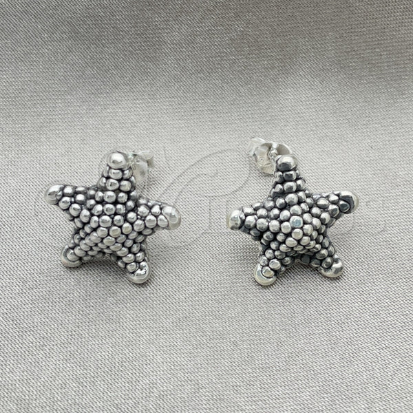 Arete Dormilona 02.395.0032 Plata Rodinada, Diseño de Estrella, Pulido, Tono Plateado