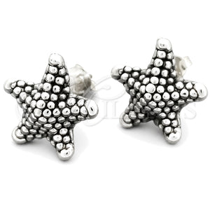 Arete Dormilona 02.395.0032 Plata Rodinada, Diseño de Estrella, Pulido, Tono Plateado
