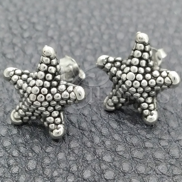 Arete Dormilona 02.395.0032 Plata Rodinada, Diseño de Estrella, Pulido, Tono Plateado