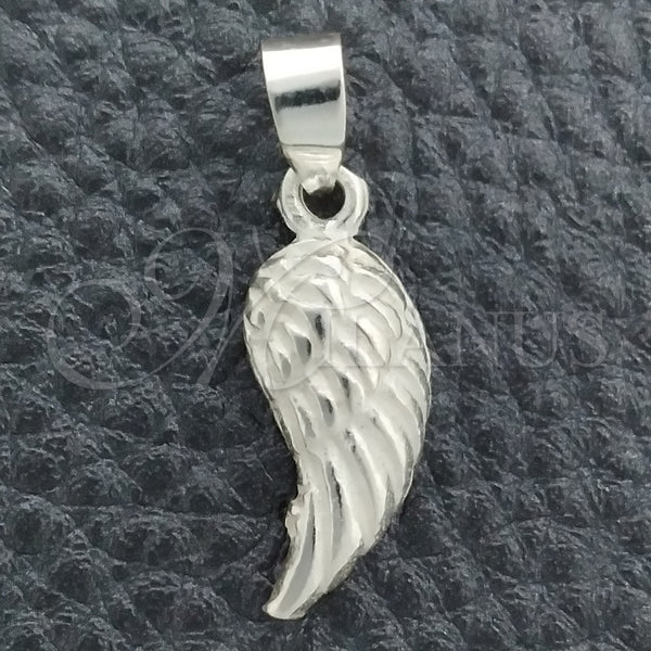 Dije Elegante 05.397.0002 Plata Rodinada, Diseño de Angel, Pulido, Tono Plateado