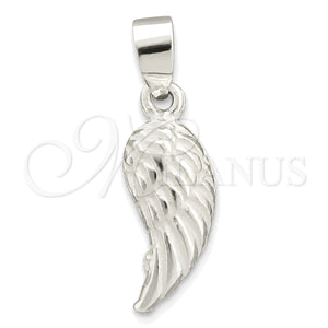 Dije Elegante 05.397.0002 Plata Rodinada, Diseño de Angel, Pulido, Tono Plateado