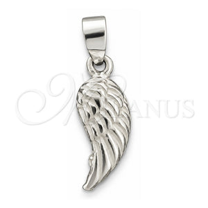 Dije Elegante 05.397.0002 Plata Rodinada, Diseño de Angel, Pulido, Tono Plateado