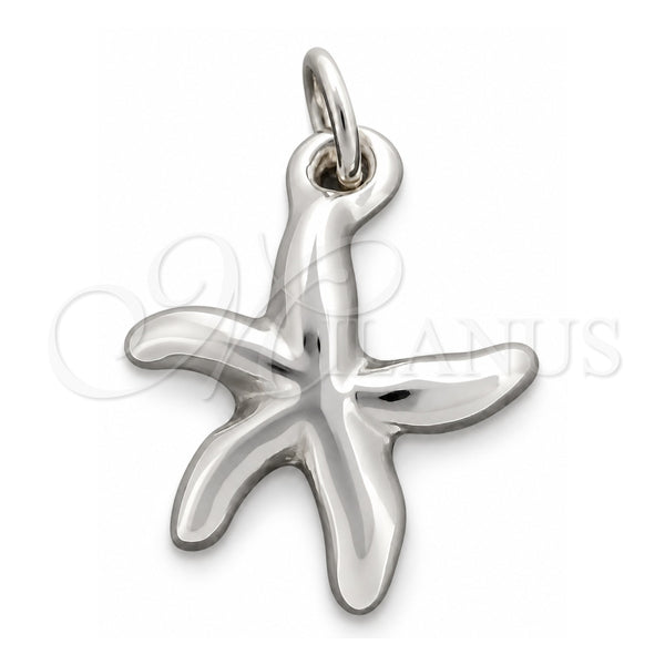 Dije Elegante 05.395.0002 Plata Rodinada, Diseño de Estrella, Pulido, Tono Plateado