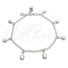 Pulsera de Dije 03.397.0001.07 Plata Rodinada, Diseño de Rolo y Tortuga, Pulido, Tono Plateado (Grosor 02 MM, 7 Pulgadas de Largo)
