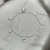 Pulsera de Dije 03.397.0002.07 Plata Rodinada, Diseño de Rolo y Cascavel, Pulido, Tono Plateado (Grosor 02 MM, 7 Pulgadas de Largo)