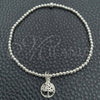 Pulsera Bolo Ajustable 03.397.0006.07 Plata Rodinada, Diseño de Bola y Ãrbol, Pulido, Tono Plateado (Grosor 03 MM, 7 Pulgadas de Largo)