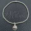 Pulsera Bolo Ajustable 03.397.0006.07 Plata Rodinada, Diseño de Bola y Ãrbol, Pulido, Tono Plateado (Grosor 03 MM, 7 Pulgadas de Largo)