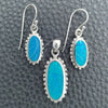 Juego de Arete y Dije de Adulto 10.391.0017 Plata Rodinada, con Opal Bermuda Blue, Pulido, Tono Plateado
