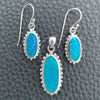 Juego de Arete y Dije de Adulto 10.391.0017 Plata Rodinada, con Opal Bermuda Blue, Pulido, Tono Plateado