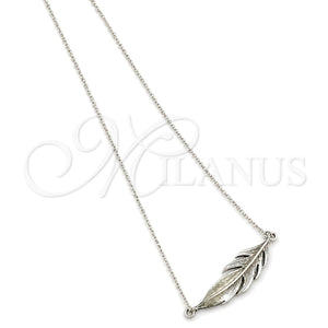 Gargantilla Elegante 04.397.0001.18 Plata Rodinada, Diseño de Rolo y Corazón, Pulido, Tono Plateado (Grosor 02 MM, 18 Pulgadas de Largo)