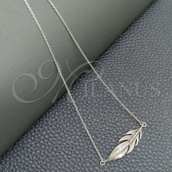 Gargantilla Elegante 04.397.0001.18 Plata Rodinada, Diseño de Rolo y Corazón, Pulido, Tono Plateado (Grosor 02 MM, 18 Pulgadas de Largo)