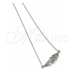 Gargantilla Elegante 04.397.0001.18 Plata Rodinada, Diseño de Rolo y Corazón, Pulido, Tono Plateado (Grosor 02 MM, 18 Pulgadas de Largo)