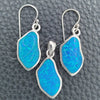 Juego de Arete y Dije de Adulto 10.391.0022 Plata Rodinada, con Opal Bermuda Blue, Pulido, Tono Plateado