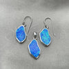 Juego de Arete y Dije de Adulto 10.391.0022 Plata Rodinada, con Opal Bermuda Blue, Pulido, Tono Plateado