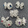 Arete Dormilona 02.398.0003 Plata Rodinada, Diseño de Flor, con Zirconia Cubica Blanca, Pulido, Tono Plateado