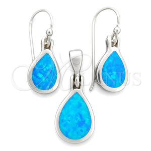 Juego de Arete y Dije de Adulto 10.391.0025 Plata Rodinada, Diseño de Gota, Pulido, Tono Plateado